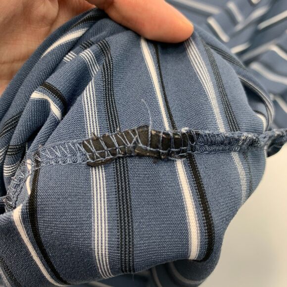 Bolle Polo Shirt Mens S Small Blue Striped Short Sleeve Active Performance Golf - Picture 7 of 10